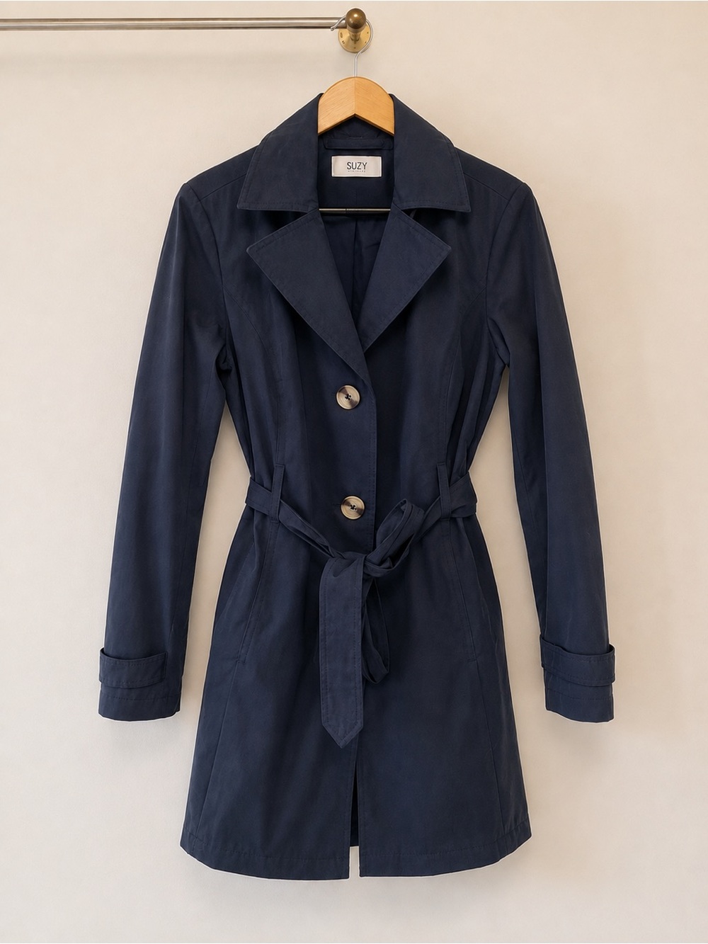 Navy Belted Trench Coat - Never worn